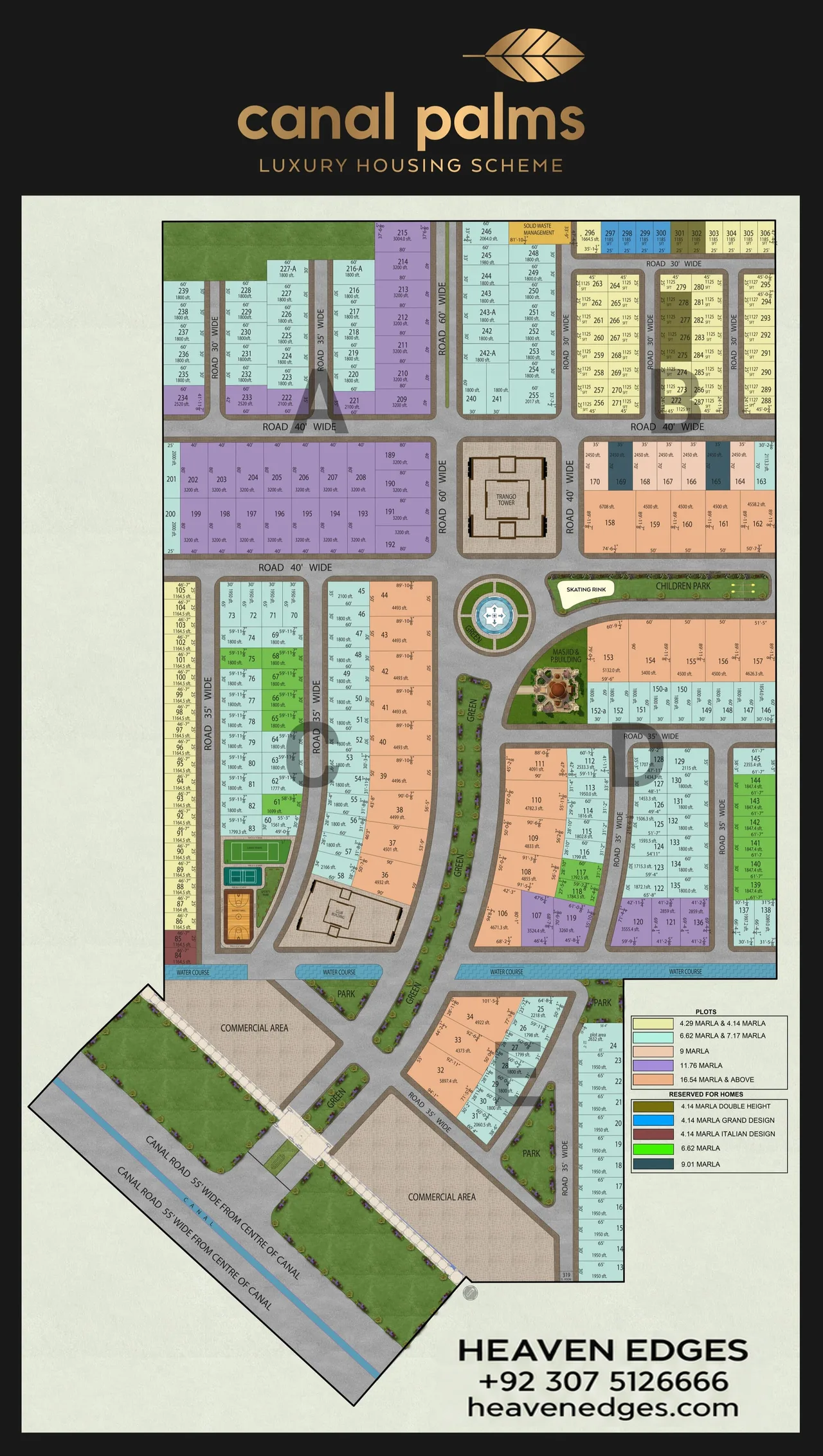 Canal Palms Phase 1 — Supplied project master plan — Heaven Edges contact